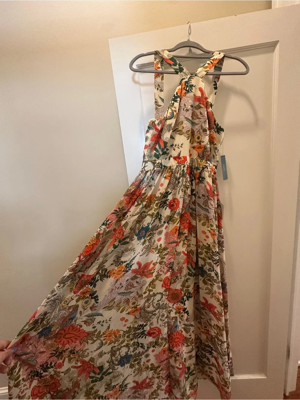 Lulu's Floral Floor Length Halter Gown - Picture 1 of 4